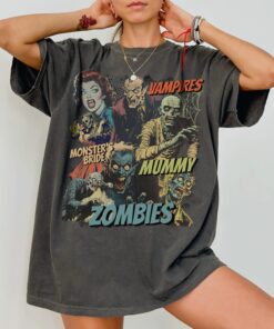 Retro Monsters T-Shirt, Retro Horror Movie Shirt, Spooky Halloween Tee, Vintage Halloween Top, Retro Horror Show Tshirt