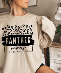 Panther Vibes Sweatshirt: Football Game Day School Spirit Hoodie