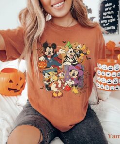 Vintage Mickey Halloween Tshirt, Disney Halloween Tee, Disney Mickey Friends Halloween Tee, Halloween Pumpkin Top