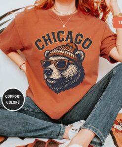 Vintage Chicago Football T-shirt, Unisex Tee, Garment-Dyed Shirt, Retro Sports Fan Gift, Distressed Graphic Tee