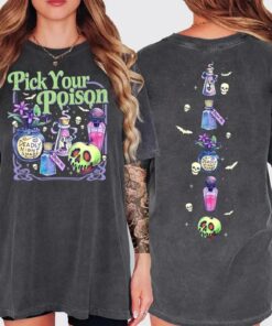 Pick Your Poison 2 Sides T-Shirt, Retro Halloween Shirt, Vintage Oh Right That Poison Tee, Llama Poison For Kuzco, Spooky Season Gift
