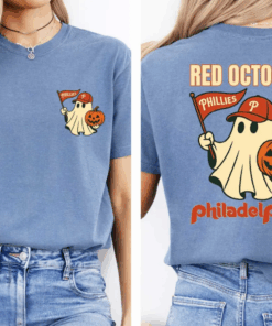 Phillies Halloween Ghost Shirt, Red October Baseball Tee, Halloween Phillies Fan T-Shirt, Ghost Sports Sweatshirt, Spooky Philadelphia Hoodie
