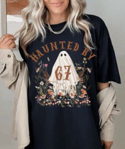 Haunted By 67 T-Shirt, Six Seven Viral Meme Shirt, Funny Teacher Crewneck, Tik Tok Halloween Costume Trendy Graphic Tee