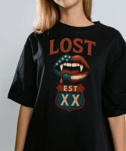 Lost Vampire Fangs Tshirt, MGK Graphic Tee, Distressed Patriotic T-Shirt, MGK Lost EST XX Shirt, MGK Concert Merch, Vintage Americana Top