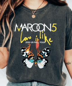 Maroon 5 Love Is Like Tour 2025 Shirt, Vintage Concert T-Shirt, Maroon Five Tour Tee, Adam Levine Band Merch, Music Fan Gift