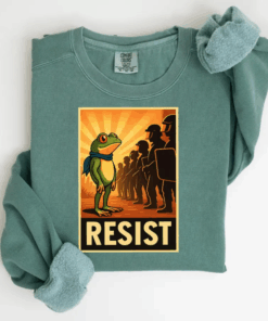 Resist Frog Sweatshirt, Portland Protest Shirt, Anti Trump Political Sweater, Anti-Fascism Hoodie