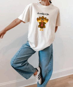 Thankful for Music, Thanksgiving Turkey T-Shirt for Music Teachers & Musicians