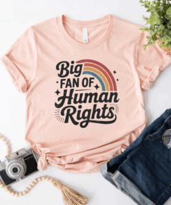 Big Fan of Human Rights T-Shirt, Rainbow Shirt, Radicalized by Basic Decency Sweatshirt, Gift For Liberal Anti Populism Gift, Equality Tee