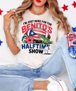 Its Just Here For Benito Bowl Shirt, Puerto Rico Football Retro Tee, Bad Bunny Bowl Y2k T-Shirt, Gameday Top, Music Rap Tee