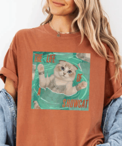 The Life of a Showcat Shirt, Retro Kitty Concert Outfit Tee, Funny Vintage Cat Lover Gift, Showgirl Era Inspired Fan T-Shirt
