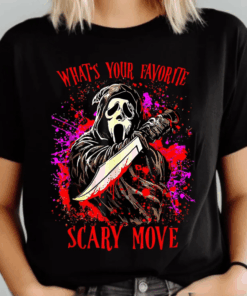 What's Your Favorite Scary Movie T-Shirt, Horror Movie Characters Shirt, Scream Ghost Halloween Tee, Killers Halloween Horror Nights Top