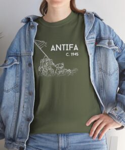 ANTIFA c. 1945 T-Shirt, Patriotic Anti-Fascist Liberty Tee by Primal Frog