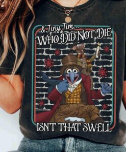 Retro Disney The Muppet Christmas Carol Movie Shirt, Gonzo and Rizzo Tiny Tim Who Did NOT Tee, Disneyland Family Xmas Party 2025 Gifts T-Shirt