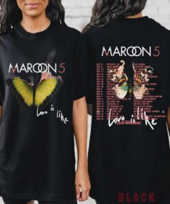Maroon 5 “Love Is Like” 2025 Tour Shirt | US Fall Tour Dates Tee | Two-Sided Concert T-Shirt | Maroon 5 Fan Gift Unisex Tee