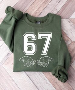 67 Hand Sweatshirt, Funny Six Seven Shirt, Meme Generation Alpha Tee, Trendy 67 Tshirt, Funny Gen Alpha Gift, Social Media Humor Crewneck