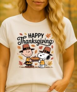 Happy Thanksgiving Shirt, Cute Snoopy and Charlie Brown Tee, Fall Autumn Peanuts Graphic Top, Thanksgiving Family Outfit