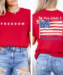 Red White and Blueberries T-Shirt, Freedom USA Flag Shirt, Red White & Blueberries Charlie Kirk 1993-2025 Memorial Freedom Tee