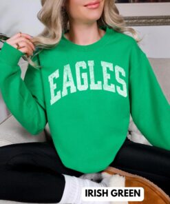 Distressed Eagles Sweatshirt: Vintage Football Crewneck