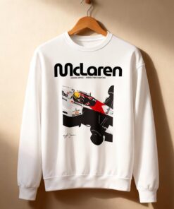 McLaren F1 Sweatshirt, Retro Racing Crewneck, Ayrton Senna Inspired McLaren Honda MP4/4 Art