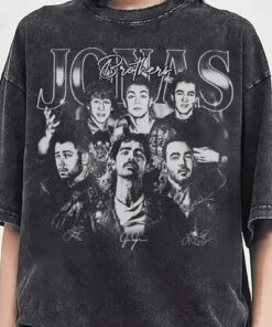 Vintage Jonas Brother Bootleg Graphic Tee, 20th Anniversary Tour 2025 T-Shirt, Living The Dream Tour 2025 Shirt, Brother Hot Dads Top