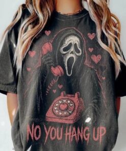 No You Hang Up First T-Shirt, Scream Tee, Funny Ghost Face Sweatshirt, Halloween Shirt, Halloween Ghost Sweater, Ghostf