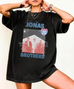Vintage 20th Anniversary Of Jonas T-Shirt, Living The Dream Tour 2025 Shirt