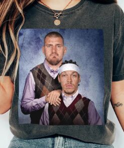 Nikola Jokic Aaron Gordon Basketball Vintage T-Shirt, Denver Step Bros Tee, Basketball Funny 90s Shirt
