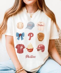 Phillies Women's & Girls T-Shirt, Watercolor Baseball Graphic Tee, Philly Fan Shirt, Matching Mom and Daughter Outfits