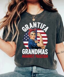 Grantifa Grandmas Against Fascism Shirt, Anti-Fascist Political T-Shirt, Feminist Protest Tee, Resist No Kings Retro Graphic Tee