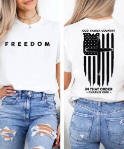 Pray for Charlie Kirk Shirt, Activism Shirt, God Family Country In That Order Shirt
