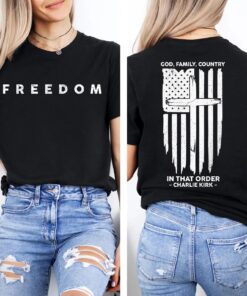 Pray for Charlie Kirk Shirt, Activism Shirt, God Family Country In That Order Shirt