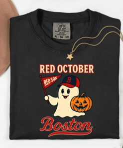 Red October Boston Halloween Ghost Shirt, Boston Red October Halloween Ghost, Red October Boston T-Shirt, Boston Red Sox Tee
