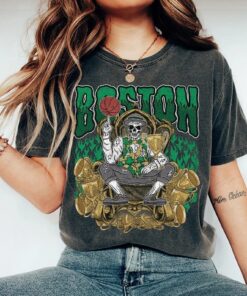 Boston Basketball Skull Vintage Shirt, Gift For Fan, Basketball Game Day Unisex