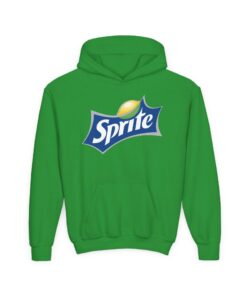 Sprite-Inspired Lime Green Hoodie - Youth Heavy Blend Hooded Cozy Graphic Pullover Sweatshirt
