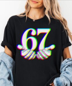 67 Hand Shirt, Funny Six Seven, Meme Gen Alpha, EDM 67 Tshirt, 67 Trend, Funny Generation Z, Funny Social Media, Sports Gift shirt Glitch Tee