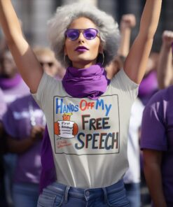 Hands Off My Free Speech T-Shirt, First Amendment Political Tee, Anti Trump Shirt