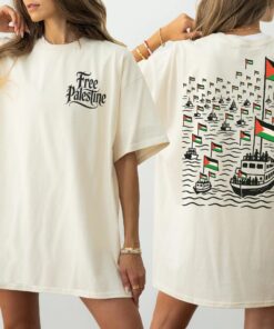 Palestine Flotilla Front & Back Unisex T-Shirt, Free Palestine Shirt, Global Sumud Flotilla Tee, Palestine Liberation Protest Top, Gaza