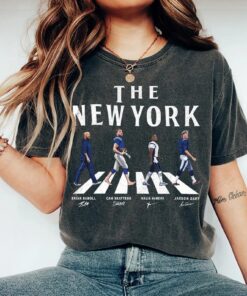 New York Walking Road Signatures Football Shirt, Jaxson Dart Malik Nabers, Gift For Fan Football Unisex