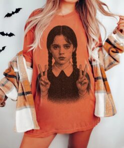 Wednesday Addams Peace Shirt, The Addams Family Movie Tee, Halloween Gift, Wendy Addams Tshirt, Retro Graphic, Spooky Season