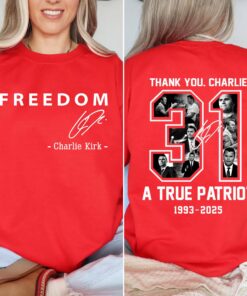 Charlie Kirk Freedom 31 Shirt, Thank You Charlie T-Shirt, Justice for Charlie Kirk Tee, Freedom Sweatshirt, Charlie Kirk Hoodie