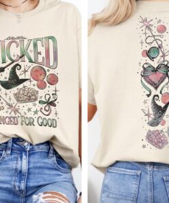 Retro Wicked Together We’re Unlimited T-Shirt, Defy Gravity Broomstick Magic Wand Shirt, Wicked The Musical, Wizard Movie Fan Tee