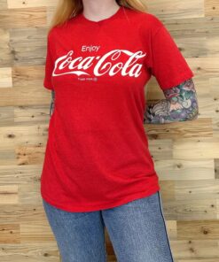 80's Vintage Coca-Cola Soft Worn Retro Brand Logo Tee Shirt T-Shirt