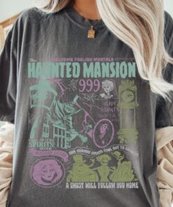 Disney Haunted Mansion T-Shirt, Welcome Foolish Mortals Hitchhiking Ghost Spooky Season Madam Leota Disney Halloween Shirt