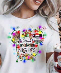 Disney Jollywood Nights T-Shirt, Disney Characters Shirt, Hollywood Studios Christmas Hoodie, Christmas Lights Tee
