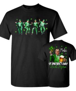Make St Patrick's Day Great Again Trump Beer Shamrock Shirt, Trump Dance St. Patrick's Day Shirt, Trump 2025 Shirt, Gift For Trump Supporters Menswear Top