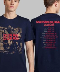 Duran Duran Europe 2025 2026 Navy Collage Bandshot Tour T-Shirt
