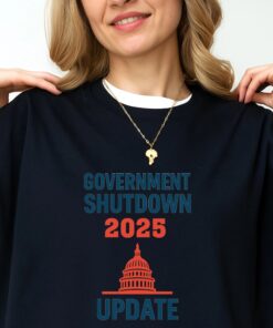 Government Shutdown 2025 Tee, Political Humor Unisex T-Shirt