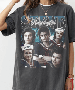 Steve Harrington Vintage T-Shirt, Graphic Tee, Casual Movie Fans Tee, Menswear Top Streetwear
