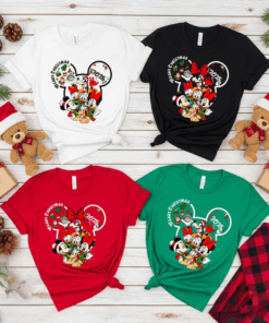 Disney Christmas 2025 Family Matching Shirts, Mickey Minnie Donald Goofy Group Tee, Merry Christmas Disney Trip T-Shirt