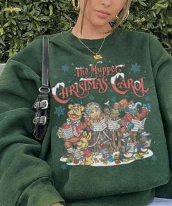 Retro The Muppet Christmas Carol Sweatshirt, Kermit The Frog Gonzo Rizzo Xmas Tee, Vintage Muppet Christmas Carol, WDW Family Trip